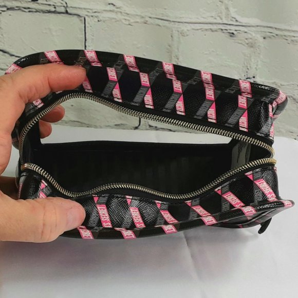 VICTORIA'S SECRET CLEAR-VIEW WINDOW RIBBON-LOGO CUBE COSMETIC CASE NEW w/TAGS - Picture 7 of 15